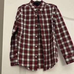 Janie and Jack Red Plaid Button Down Shirt